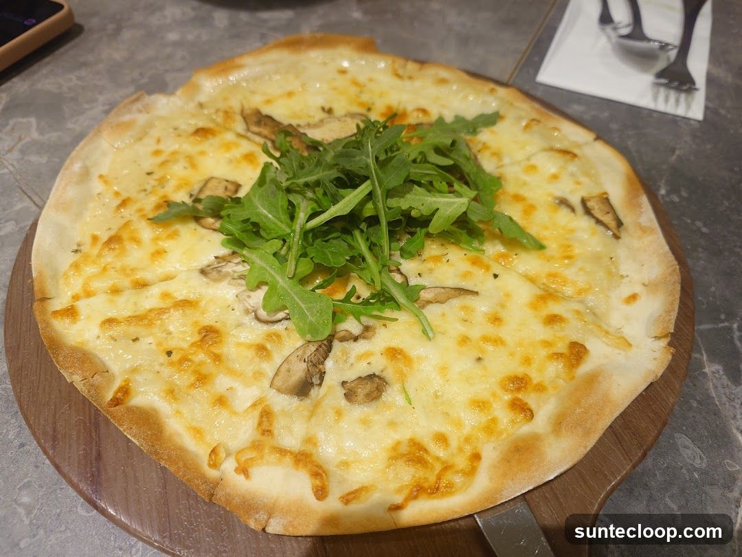 Mushroom and Arugula Pizza