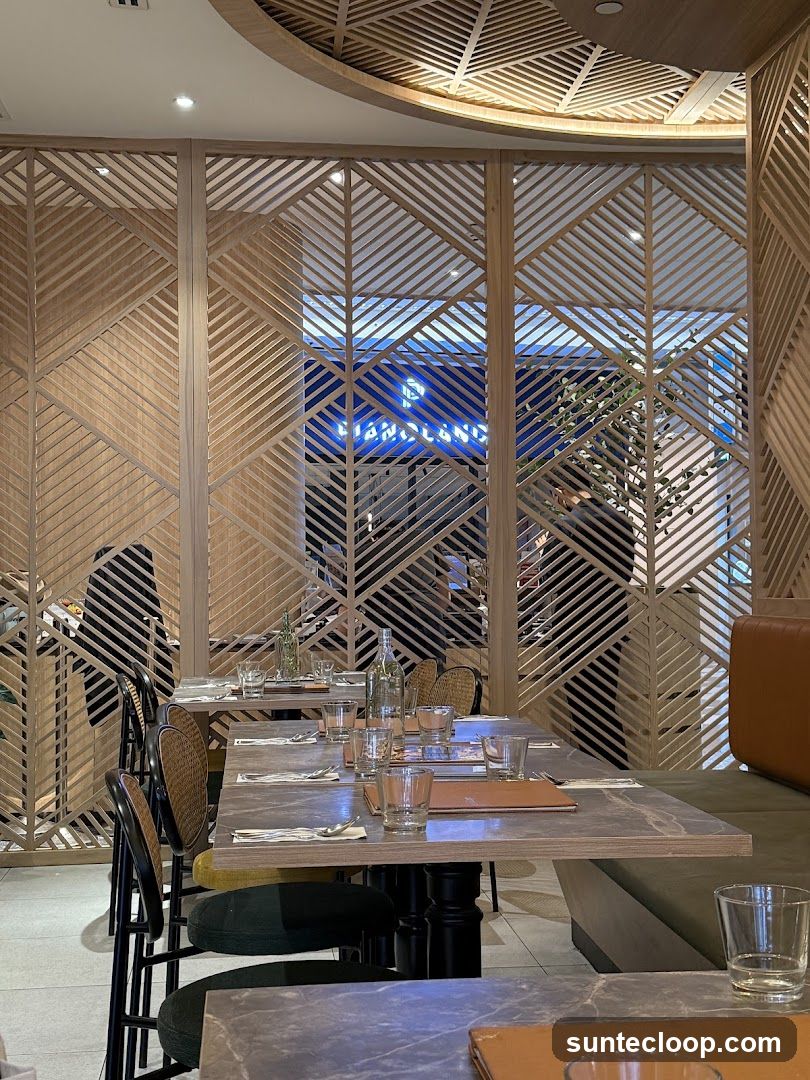 Restaurant Interior with Decorative Screen