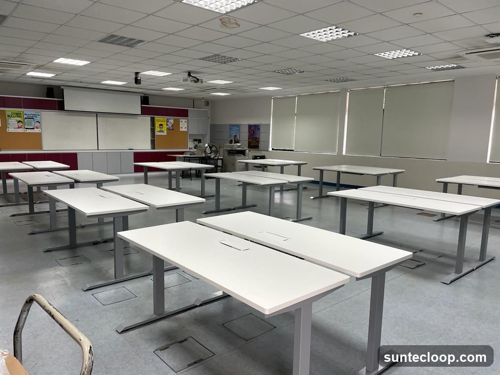 Classroom with desks