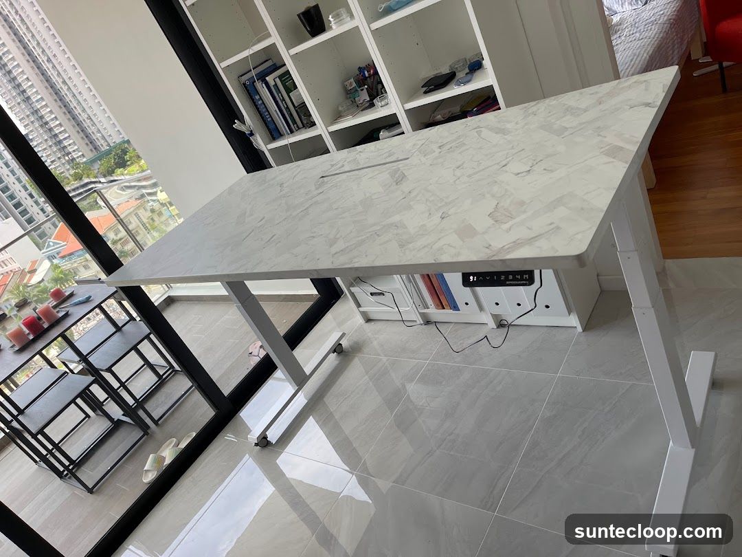 Adjustable Desk in Modern Office