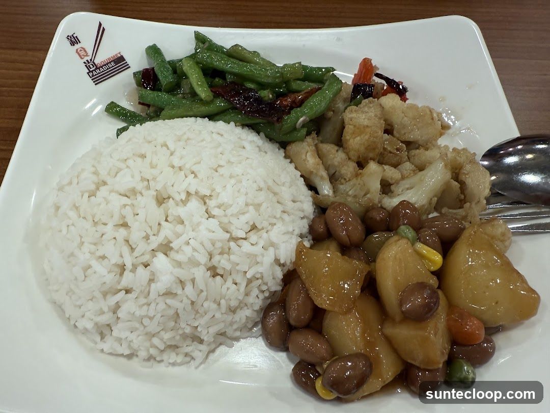Rice with Stir-fried Vegetables and Cauliflower
