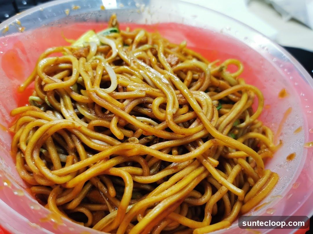 Noodles in a bowl
