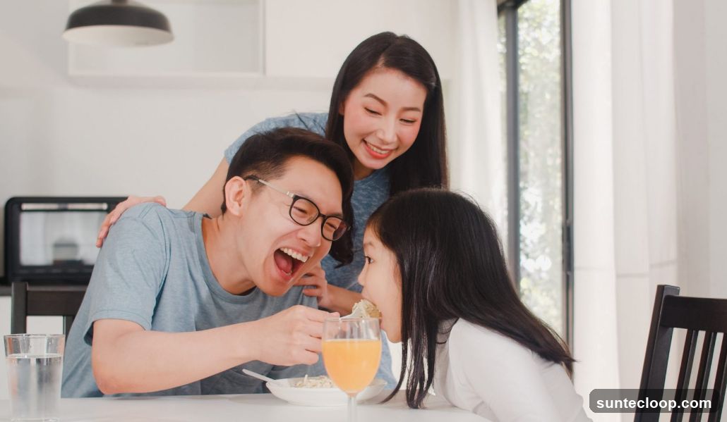 Family enjoying a meal