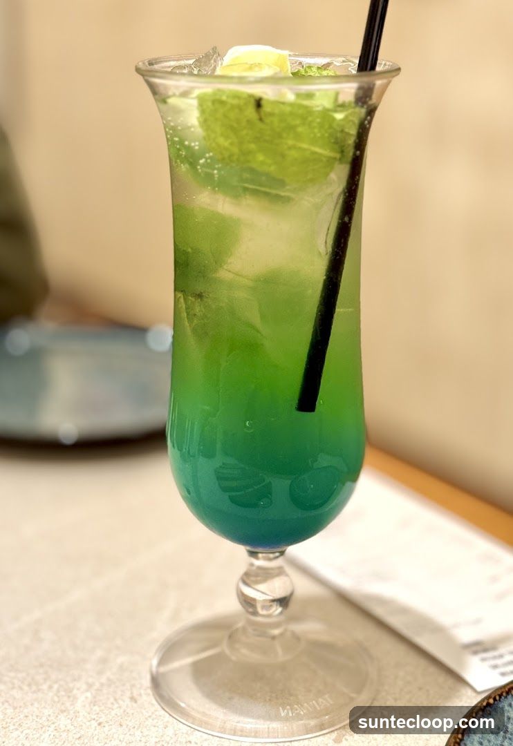 Blue and Green Layered Drink
