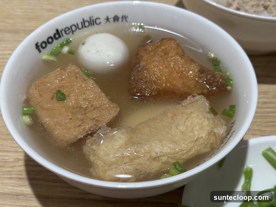 Bowl of Soup with Tofu and Fish Ball