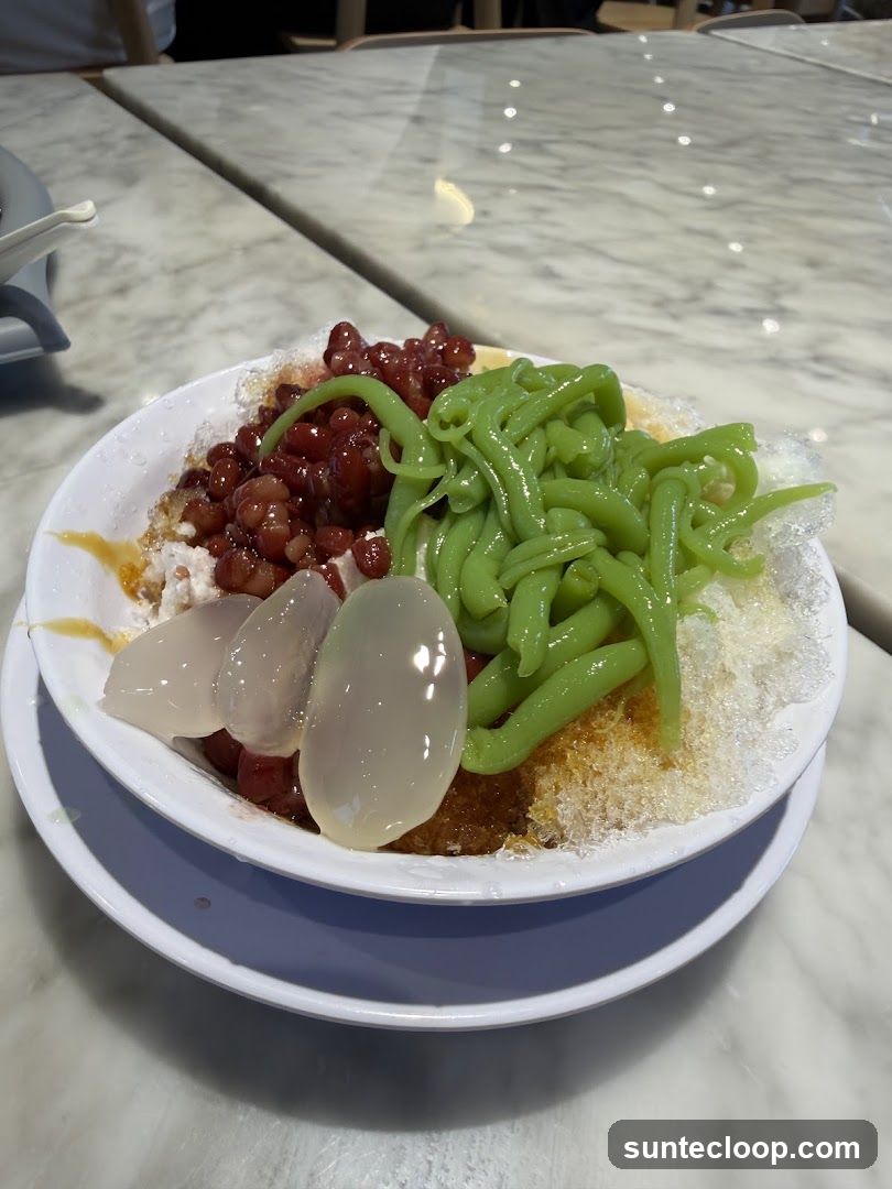 Dessert with Red Beans and Green Jelly