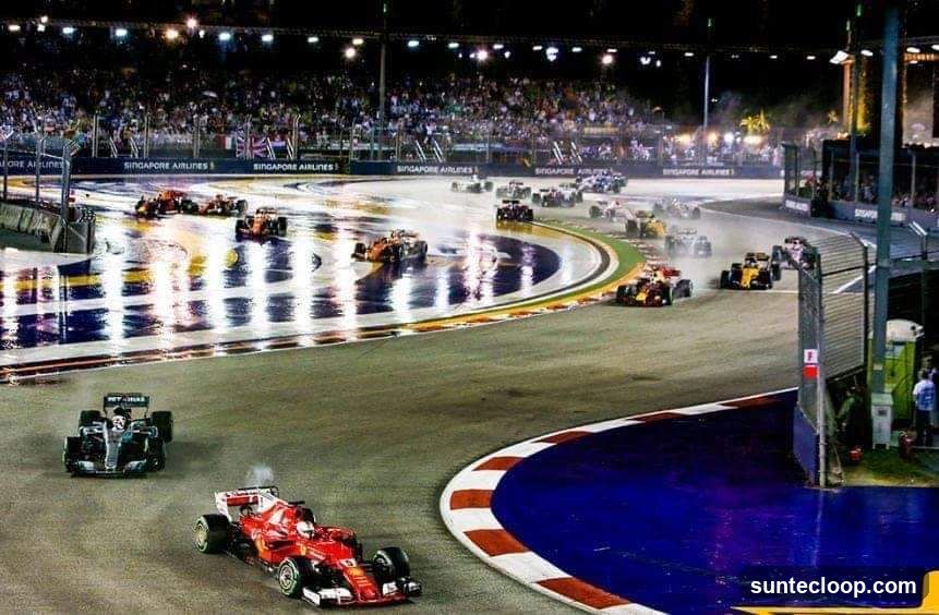 Formula 1 Race in the Rain