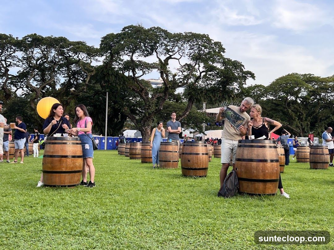 Outdoor Event with Barrels