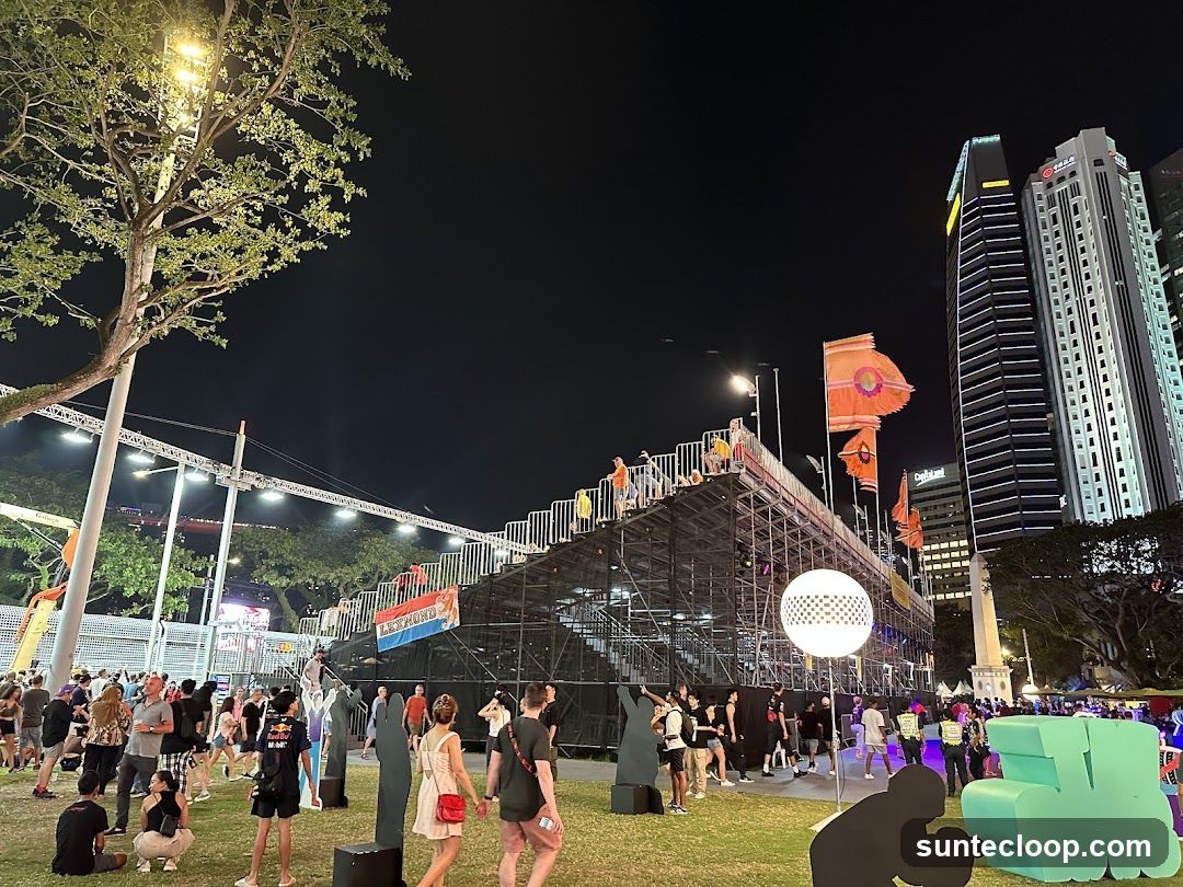 Outdoor Event with Spectators and Structures