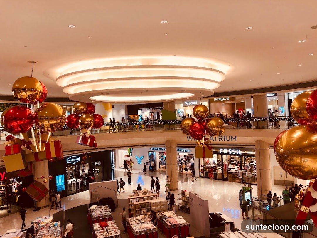 Mall Interior with Holiday Decorations