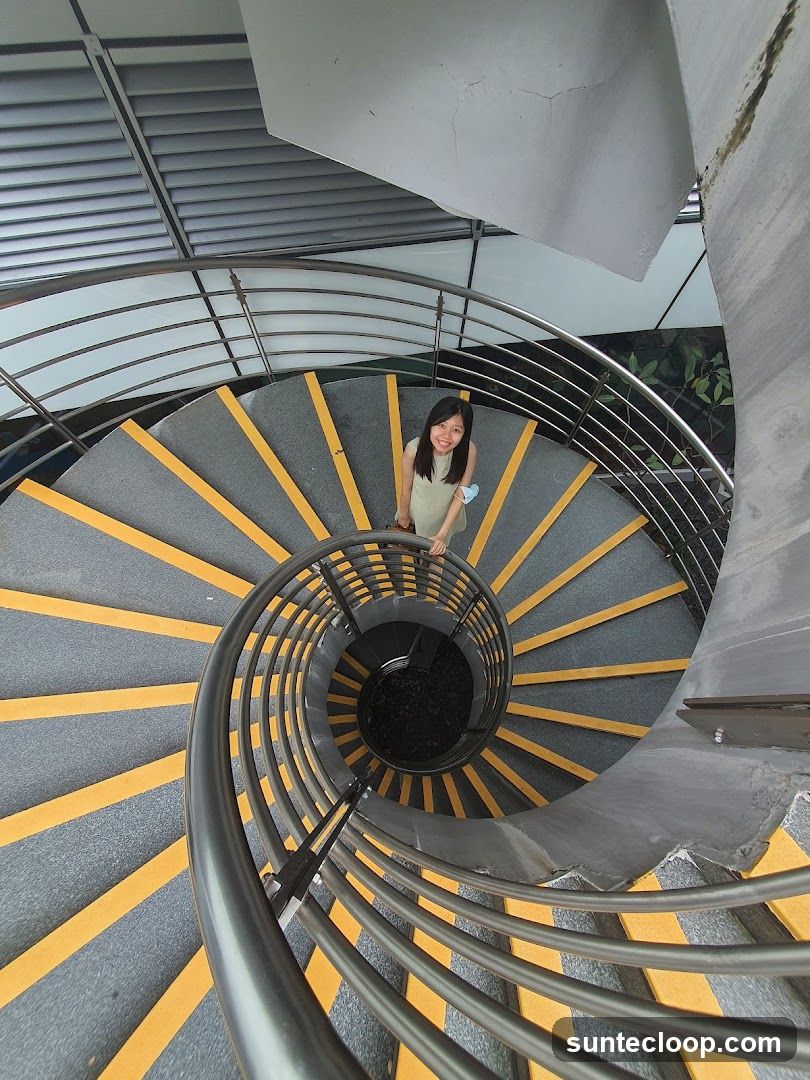 Spiral Staircase with Woman