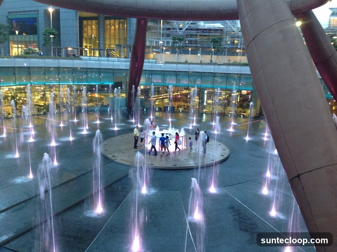 Fountain Plaza with People