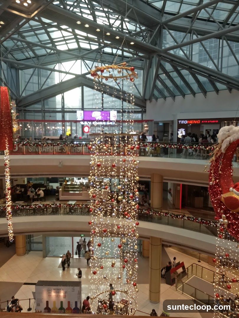 Mall Interior with Christmas Decorations