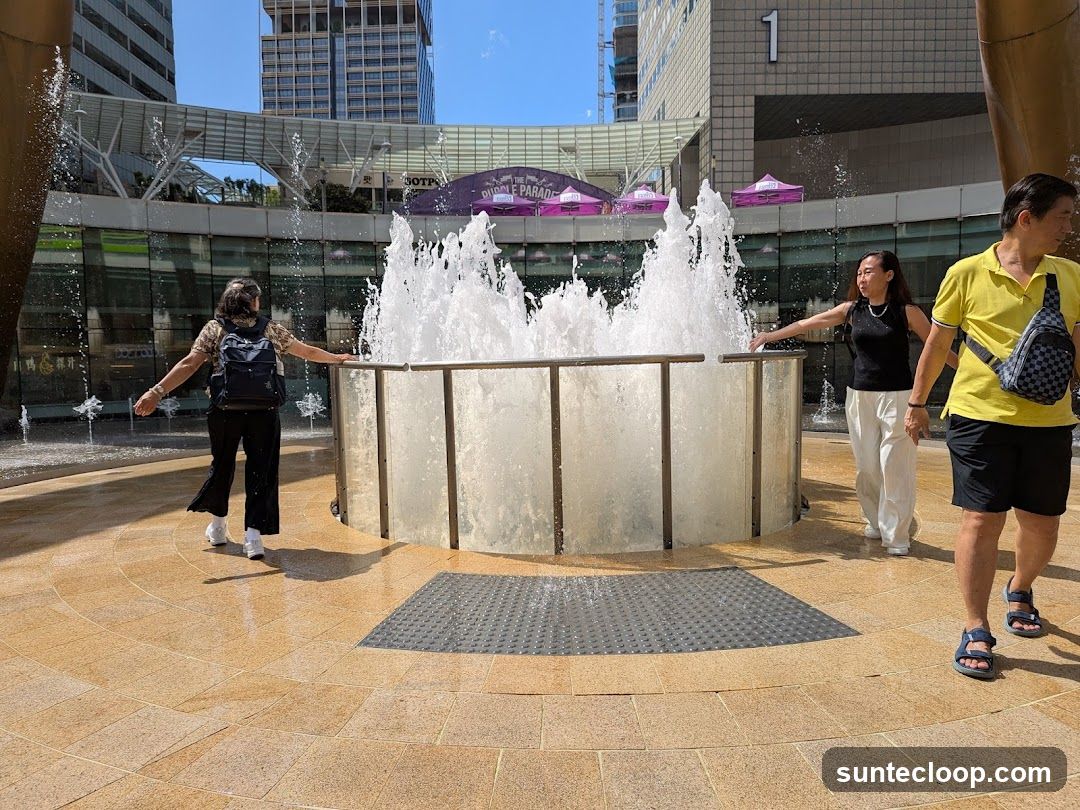 People near a fountain