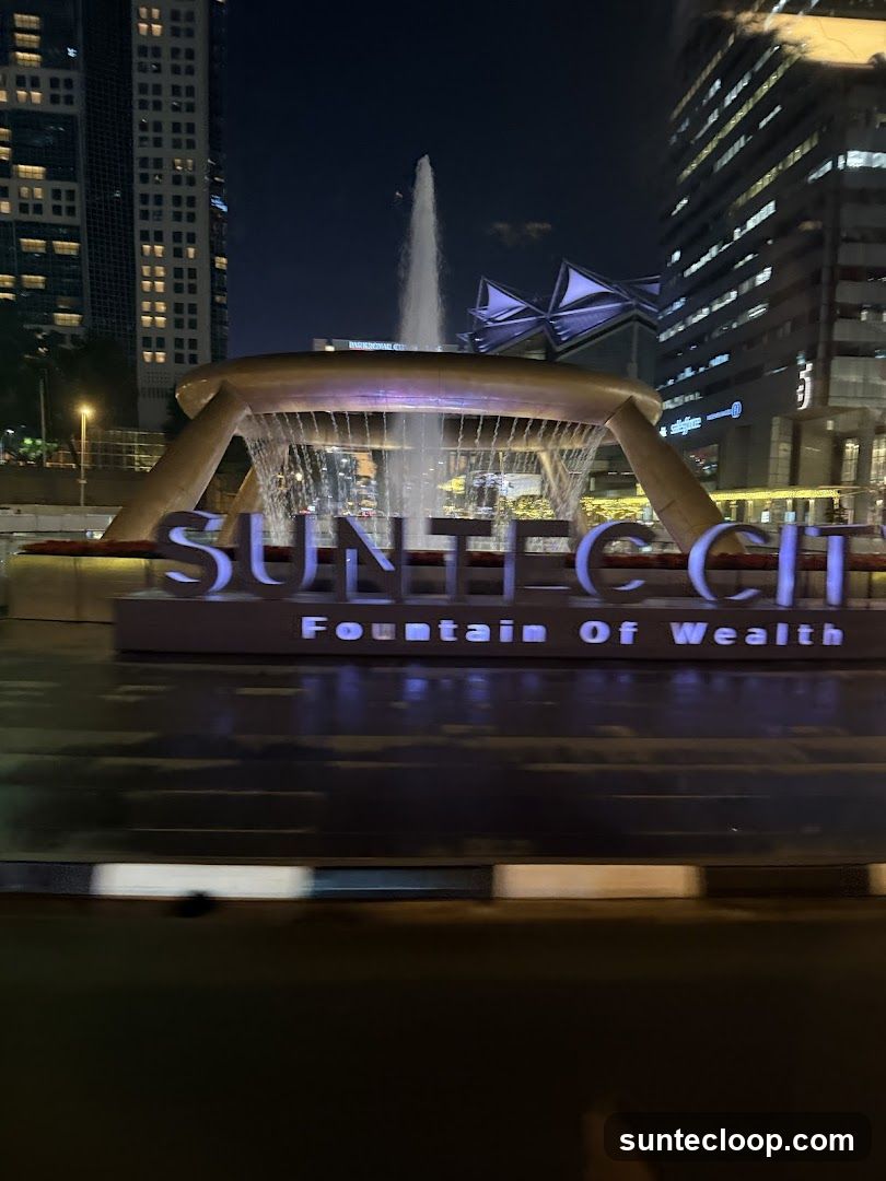 Suntec City Fountain of Wealth at Night