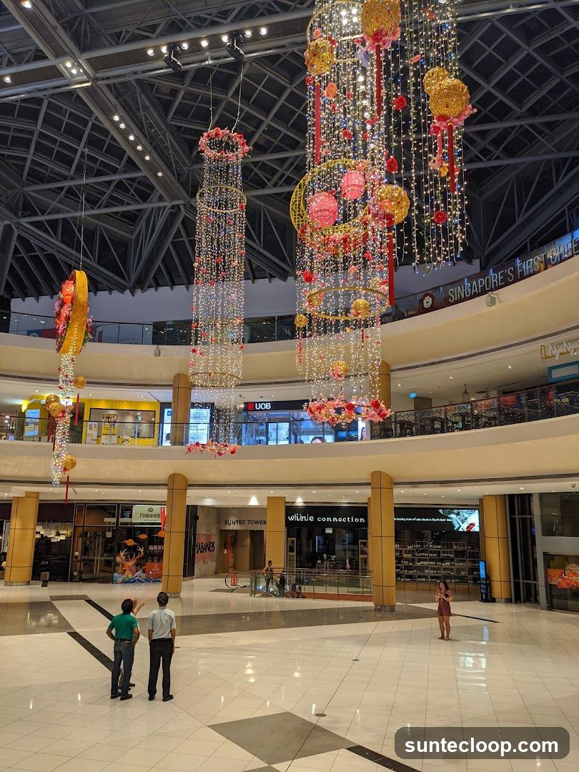 Mall Interior with Festive Decorations