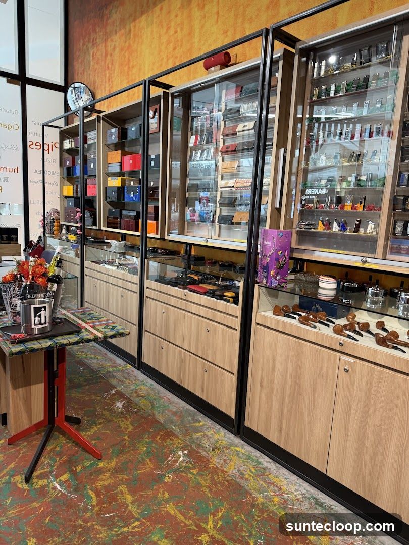 Display cases with pipes and accessories