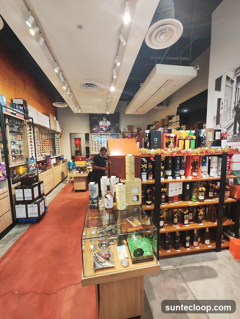 Liquor store interior