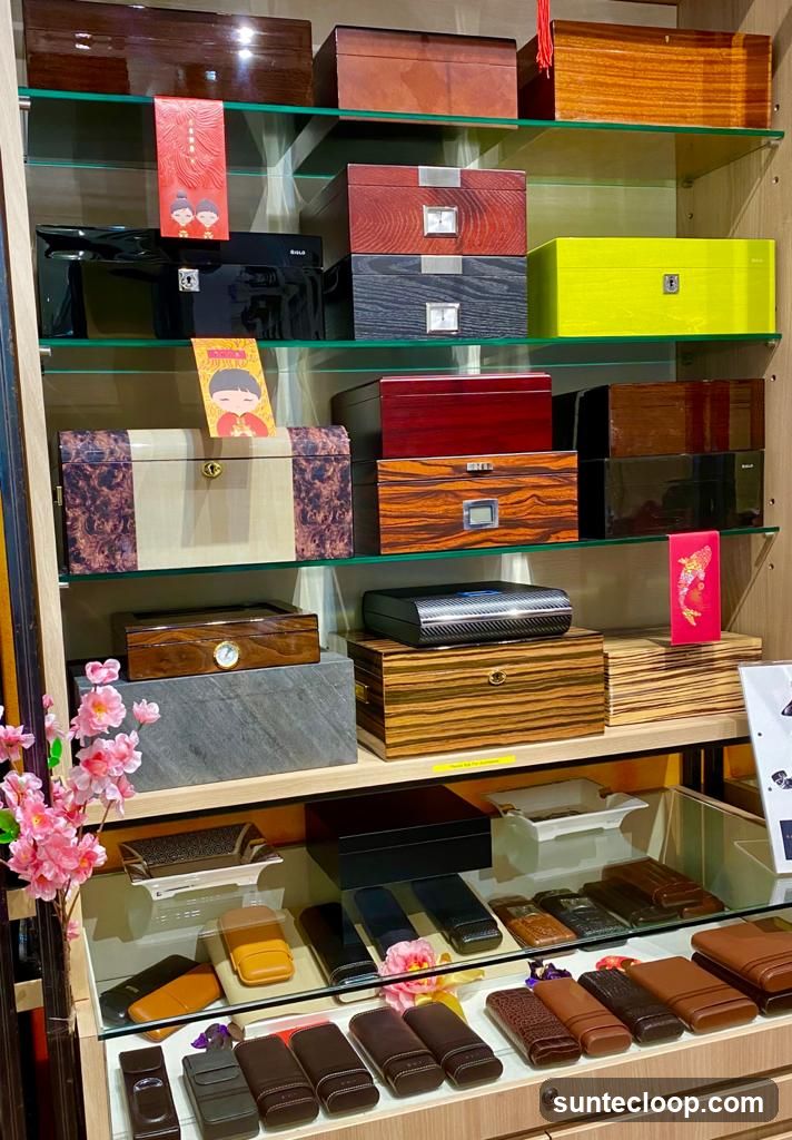 Display of Humidors and Accessories