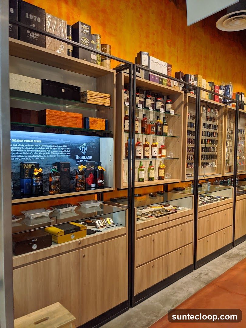 Whiskey and Accessories Display