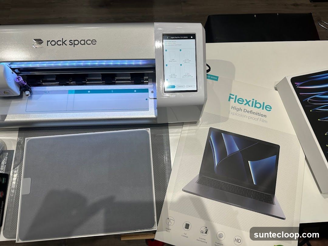 Screen protector cutting machine and accessories