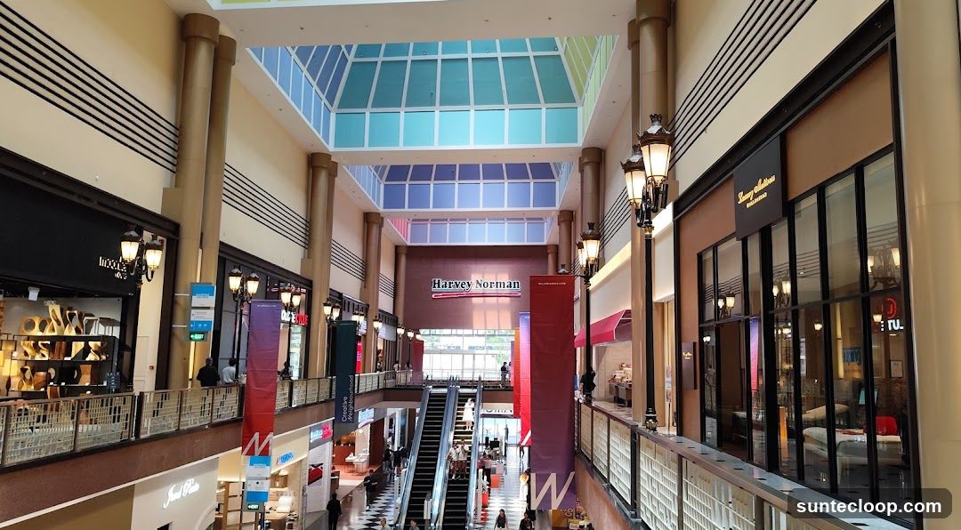 Interior of a multi-level shopping mall