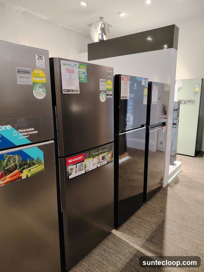 Refrigerators on Display