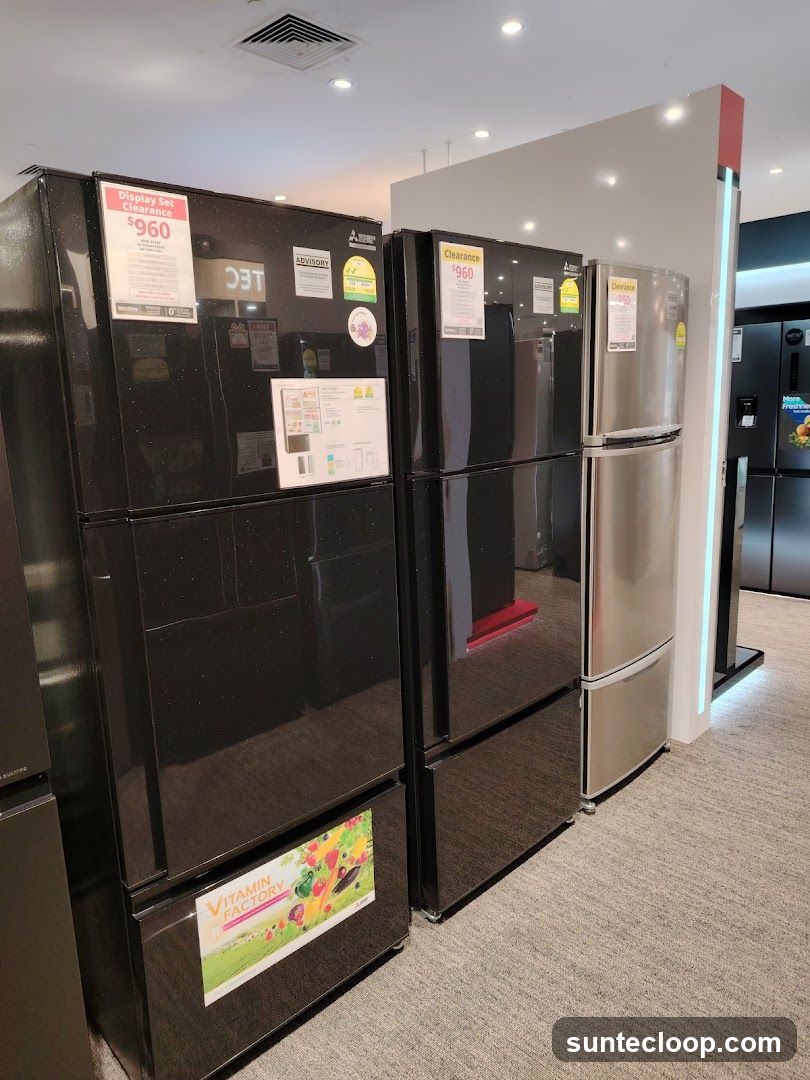 Refrigerators on Display