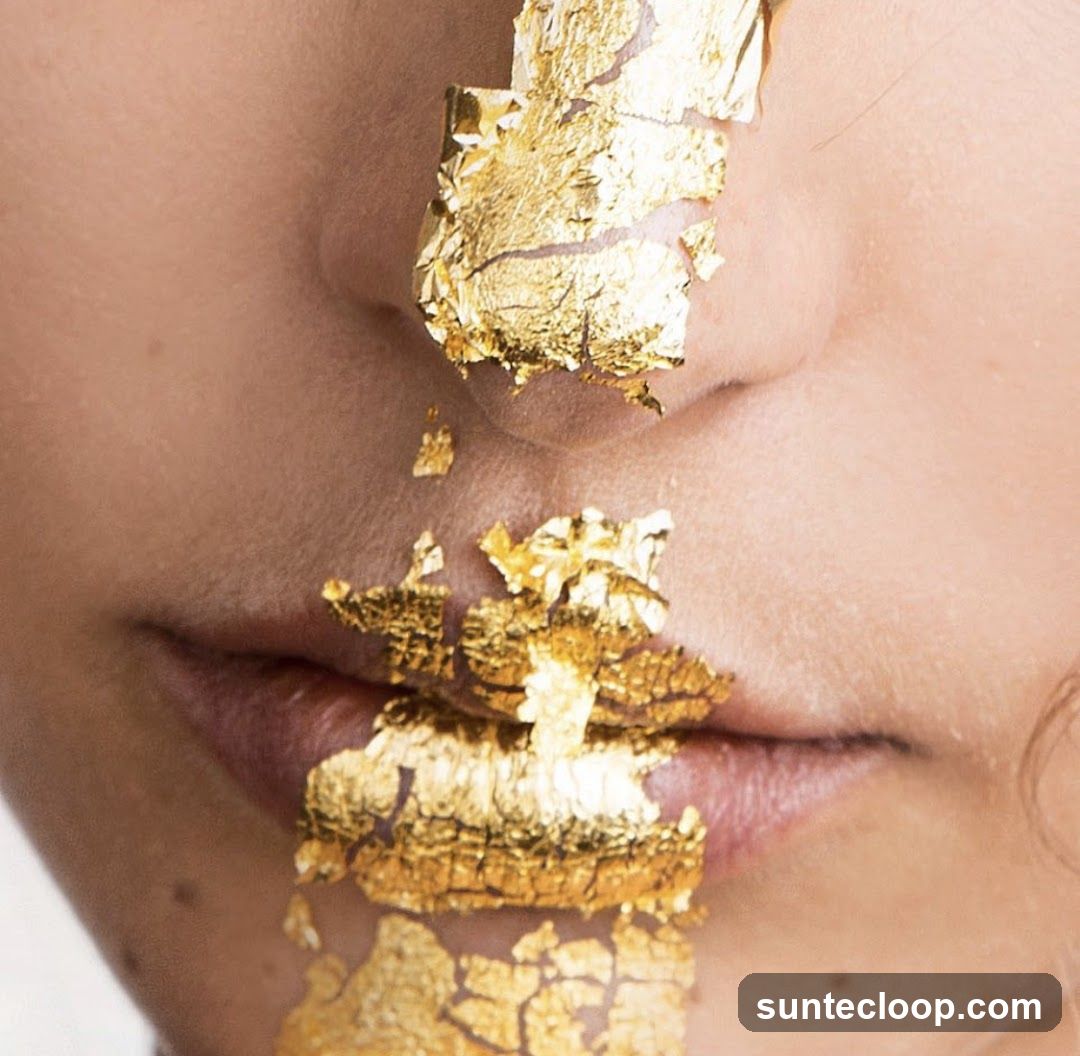 Gold Leaf Face Art