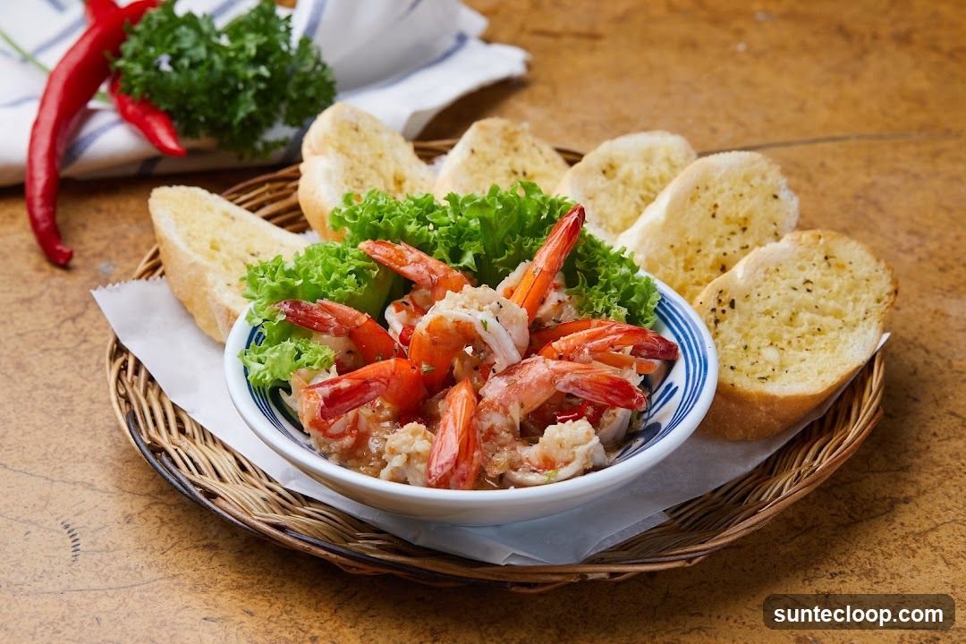 Garlic Shrimp with Toasted Bread