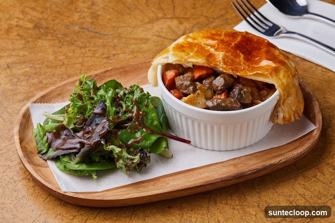 Beef Pot Pie with Salad