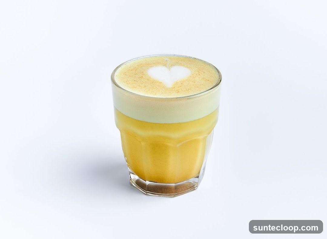 Golden Latte with Heart Art