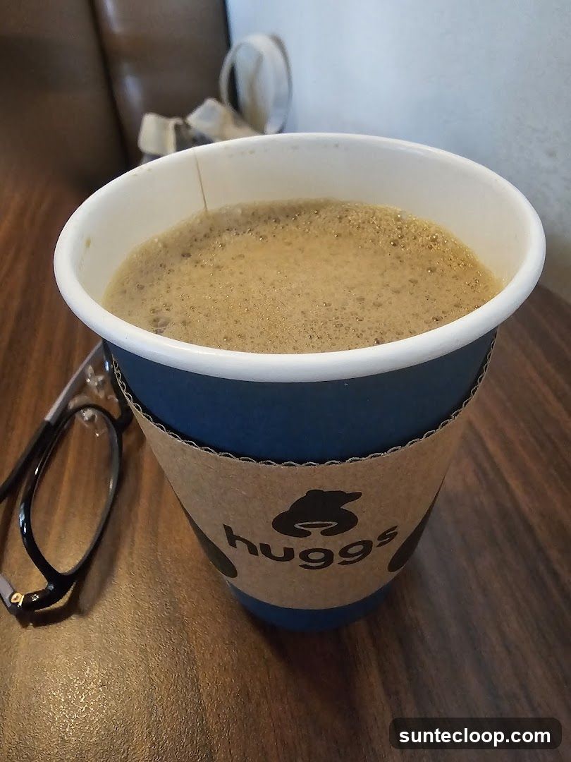 Coffee in a Huggs cup