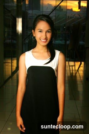 Young Woman in Black and White Dress