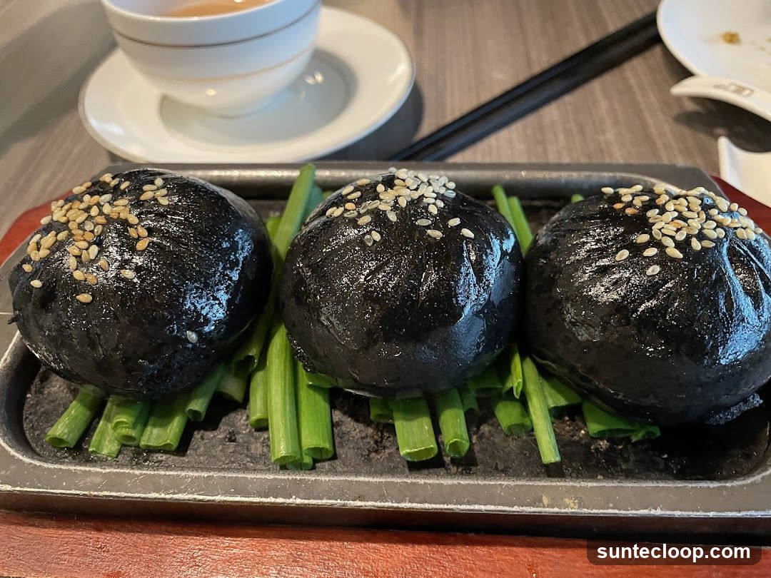 Black Buns with Sesame Seeds