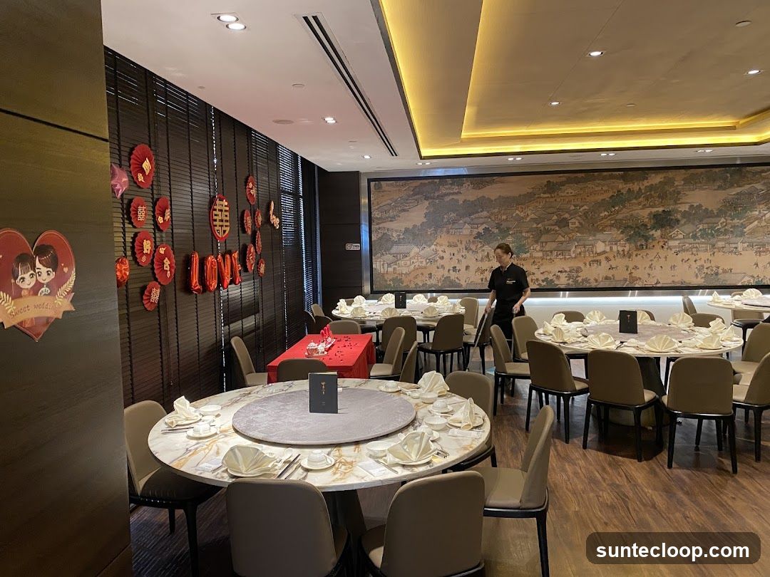 Restaurant Dining Room with Wedding Decorations