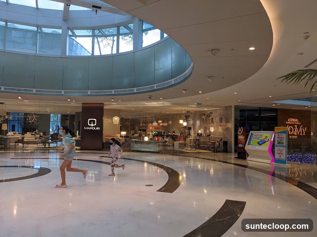 Mall Interior with Shoppers