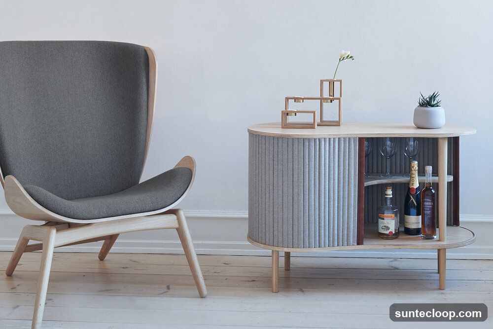 Modern Bar Cabinet and Chair