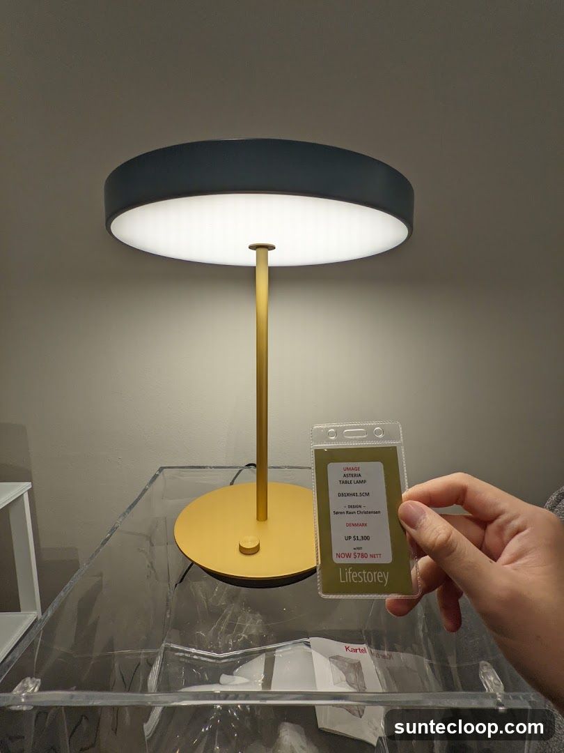 Table Lamp with Price Tag