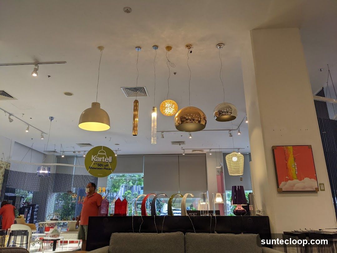 Interior of a lighting showroom