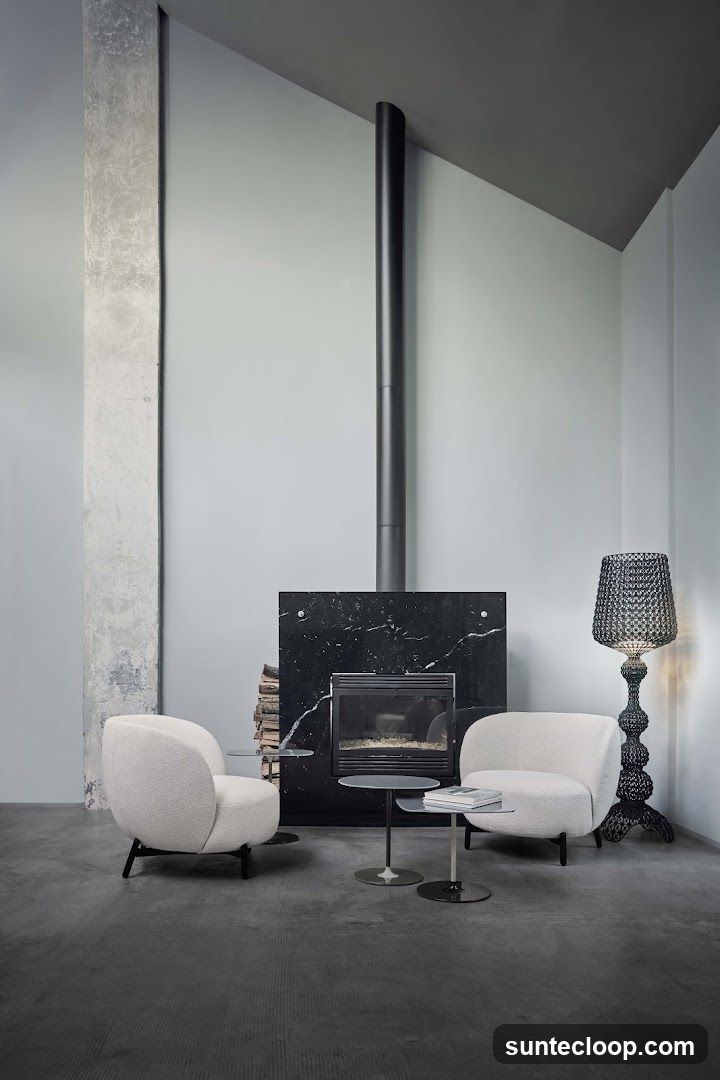 Modern Living Room with Fireplace