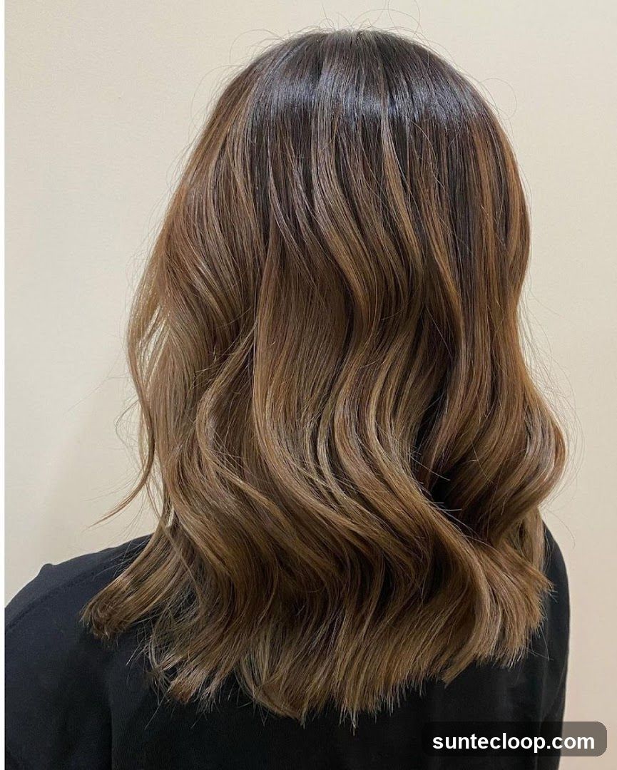 Wavy Brown Hair with Highlights