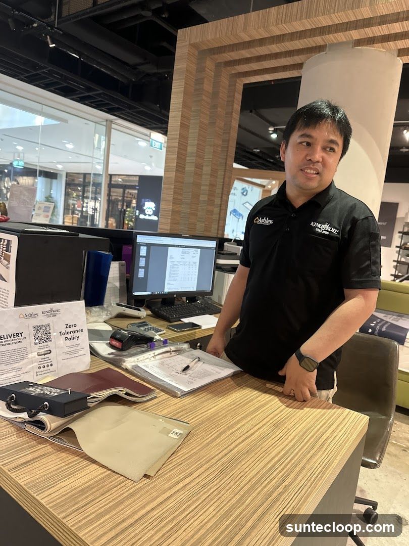 Salesperson at Counter