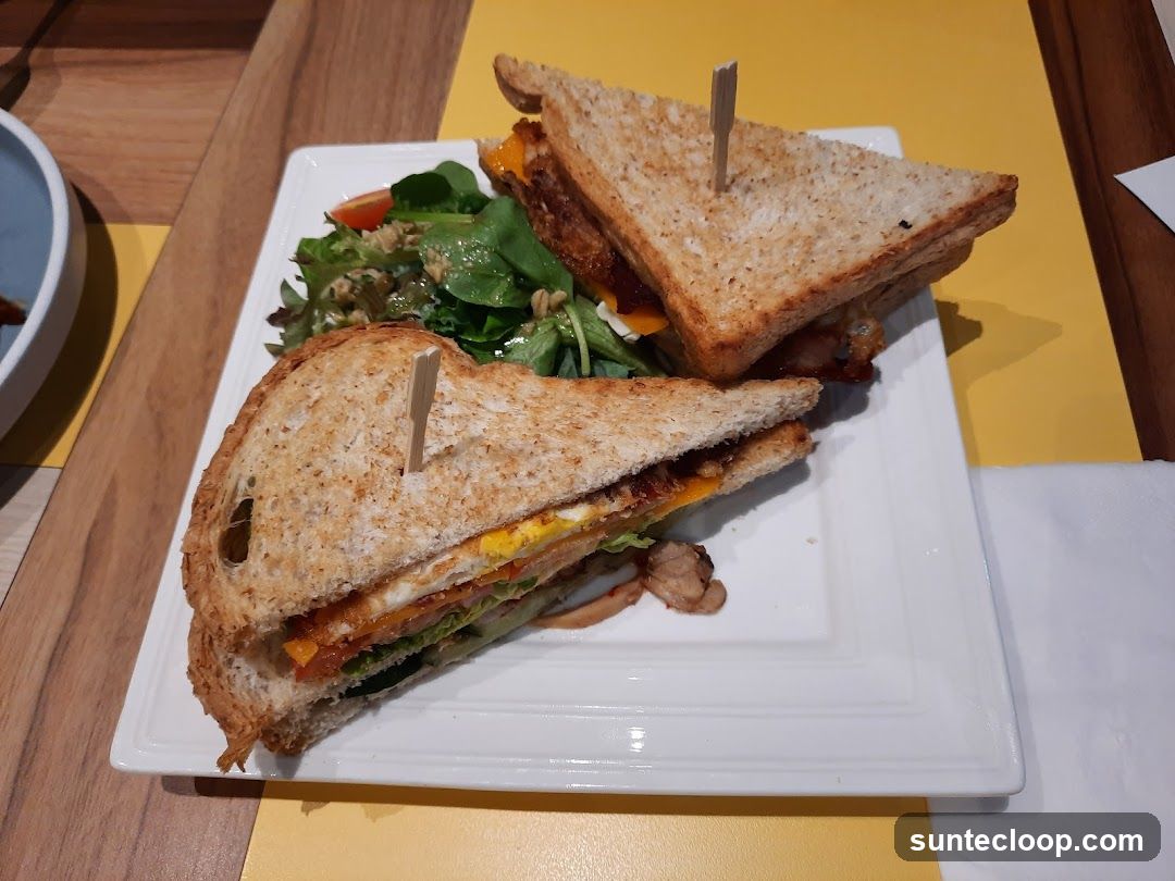 Club Sandwich with Salad