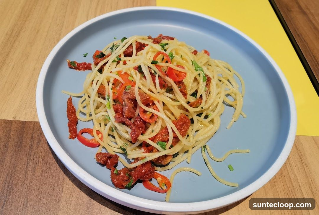Spaghetti with Sun-Dried Tomatoes and Chili