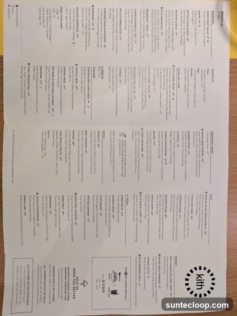 Kith Menu
