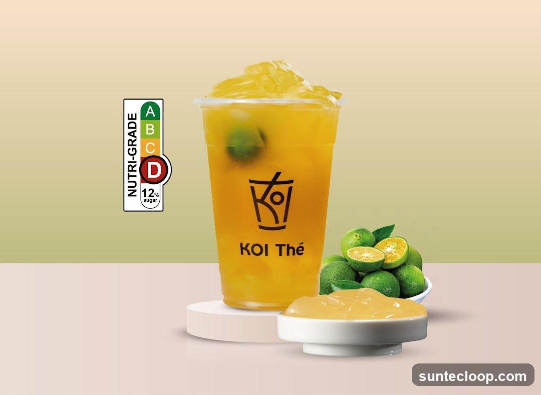 KOI Thé Drink with Nutri-Grade Label