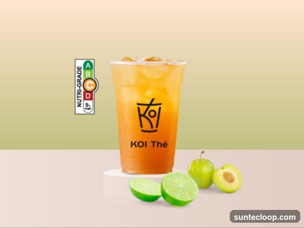 KOI Thé Drink with Fruit and Nutri-Grade Label