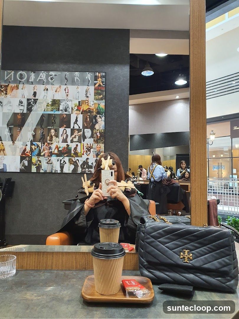 Salon Interior with Customer