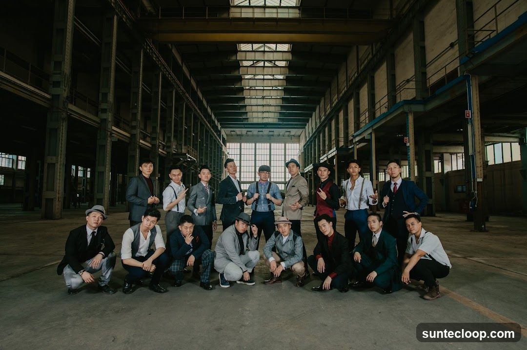 Group of men in vintage suits